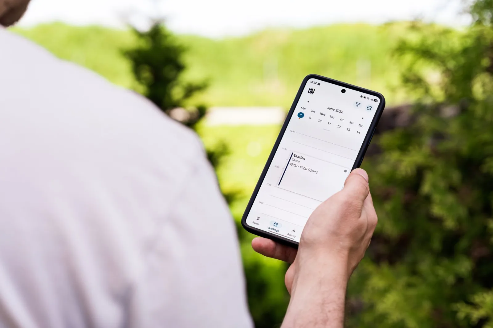 A person holding a phone with a notification